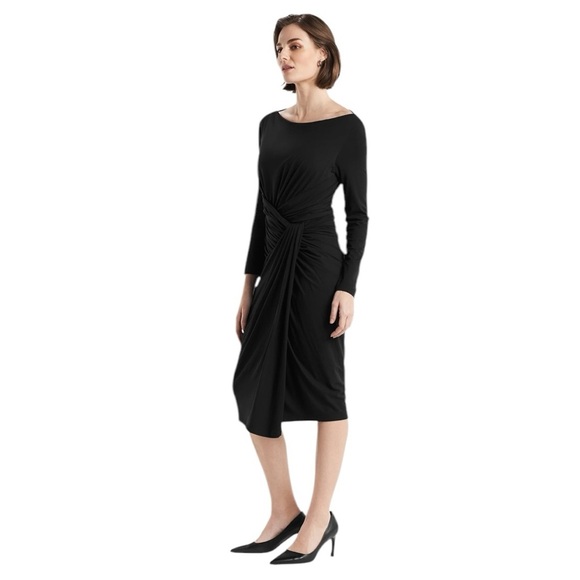 MM. Lafleur - NWT The Keiko Stretch Ruched Midi Dress Sz M - Picture 2 of 8